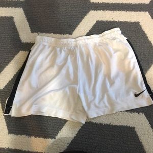 Nike women’s white dri fit running shorts